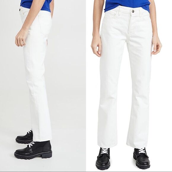 GOLDSIGN Womens The Nineties Boot Cut Jeans White Size 27 - Picture 4 of 12